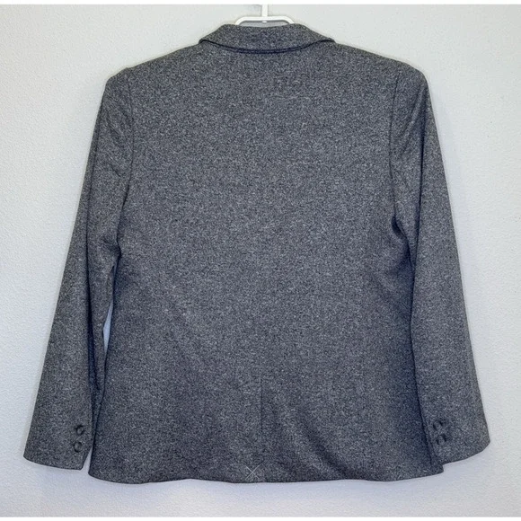 Loft One Button Blazer Jacket Women's Sz Large Heather Gray Fully Lined Business - Picture 5 of 8
